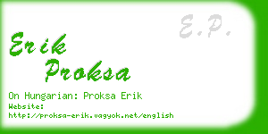 erik proksa business card